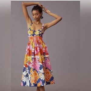Anthropologie Floral Midi Dress - Multicolor